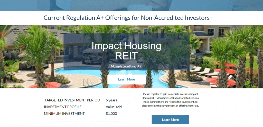 REITs for non-accredited investors - Impact Housing REIT
