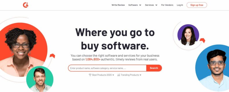 G2 Crowd homepage