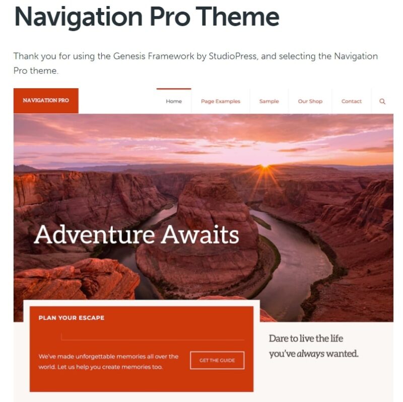 Navigation Pro Theme - StudioPress