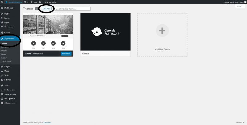 Wordpress Dashboard