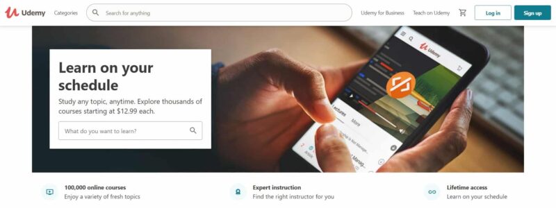 Udemy website