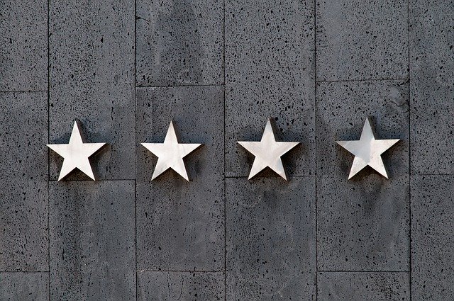 Four stars on a wall