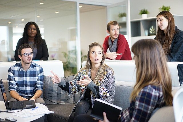 Company employees in a meeting