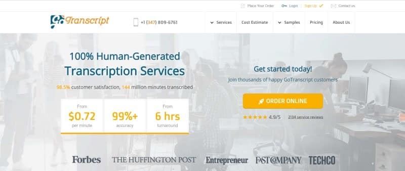 20 Best Stay-at-Home Jobs for Moms & Remote Workers 9 GoTranscript website