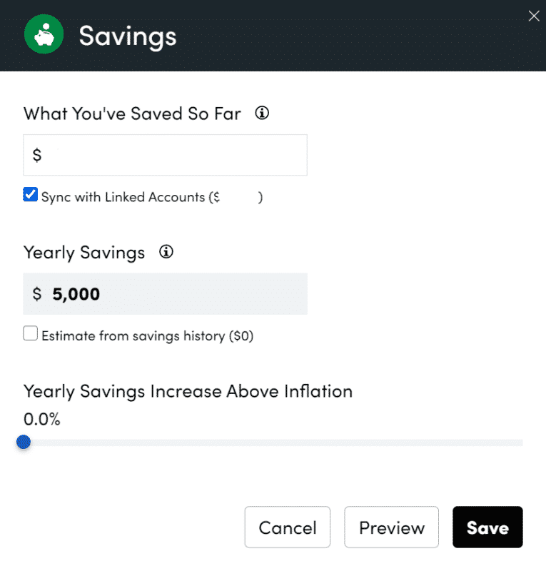 Savings for Retirement Personal Capital