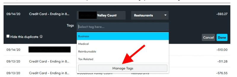 Using Tags on Personal Capital