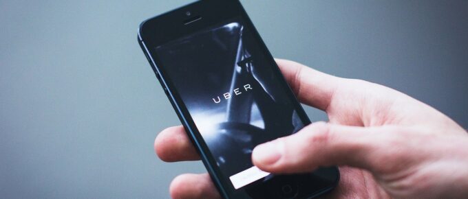 Uber app displayed on a mobile phone