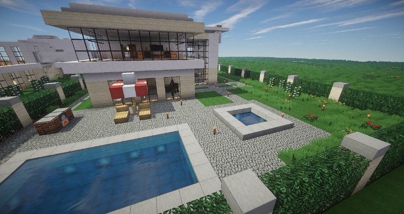 Minecraft modern home architecture