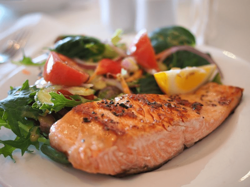 Salmon fish, seafood